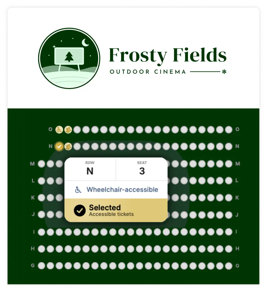 Selecting a wheelchair accessible seat on a reserved seating plan